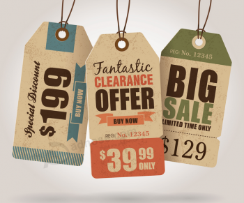 Custom Printing Paper Price Hang Tag for Clothing