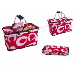 Carry Insulated Cooler Picnic Basket Folding Thermal Shopping Basket