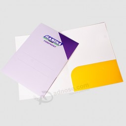 Custom pockets and card slot A4 presentation file folder with your logo
