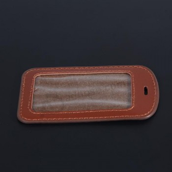 эко-дружественный материал индивидуальный кожаный держатель значка id