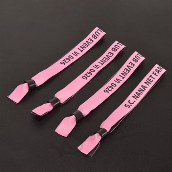 Custom plastic lock textile wristbands for party
