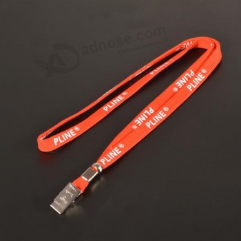 Custom polyester tube lanyard with metal clip