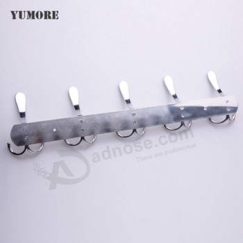 stainless steel wall mount row of hooks& decorative zinc alloy 5 hooks