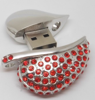 Metrooda joyería cristal corazón Flash USB para la venta