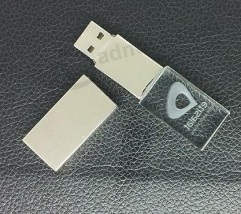 Disco de MeMória flash USB de cristal 3d prOMocional
