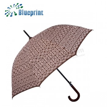 Advertising logo printing fiberglass frame windproof storm umbrella 