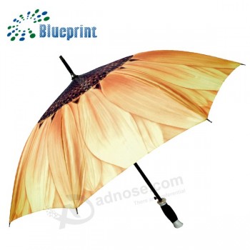 Benutzerdefinierte Fiberglas Stick Sonnenblume Regenschirm