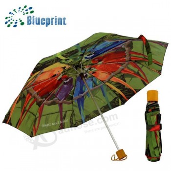 Benutzerdefinierte Vogel Design kompakte Regenschirm Fabrik China