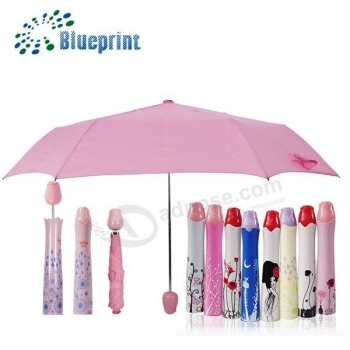 Fábrica de guarda-chuva de presente de garrafa de design personalizado rosa