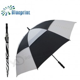 Black and white double layer promotional golf umbrella
