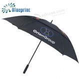 Parapluie de golf double couche en fibre de verre de haute qualité personnalisé