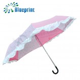 Wholesale fashion j shape lace ladies umbrella