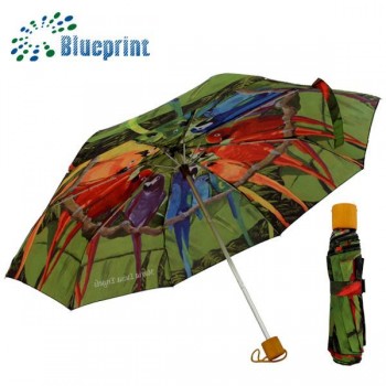 Vogel Design kompakte Regenschirm Fabrik China