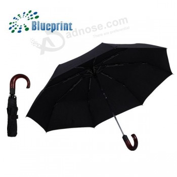 Promoción hombres torcidos negros paraguas plegable para la venta