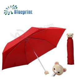 Kundenspezifisches niedliches Bärengeschenk 3 faltete Regenschirm
