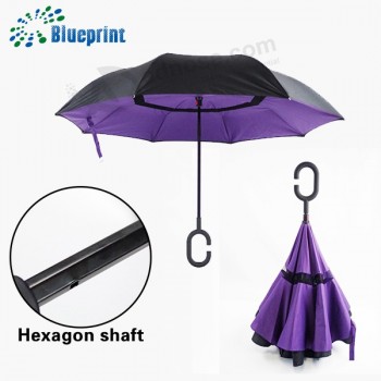 Nach oben-Down-Handy Haxagon Welle umgekehrt umgekehrten Regenschirm von innen nach außen