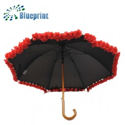 Casamento favores guarda-chuva romântico com 72pcs rosas na borda