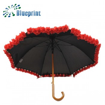 Hochzeit bevorzugt romantischen Regenschirm mit 72pcs Rosen am Rand