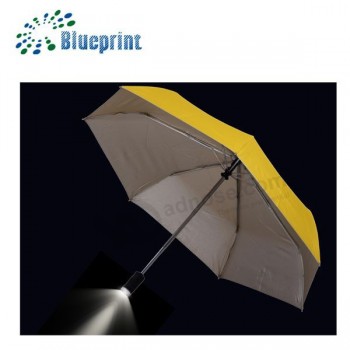 Kundenspezifischer leichter faltender uv-geführten Regenschirm