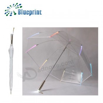 Kundengebundene transparente klare Blase führte Regenschirm