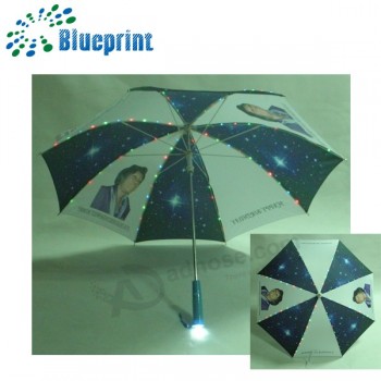 Großhandelsgeschenkgewohnheit geführter Regenschirm