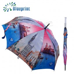 Acrylic handle custom printing photo designer umbrella