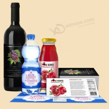 Custom high quality Water Bottle Labels for sale