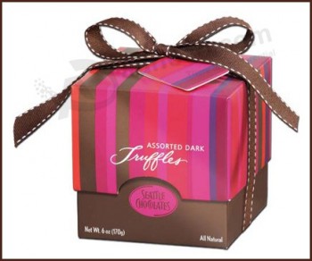 оптовый красный цвет фабрики с коробкой подарка рождества шоколада ленты