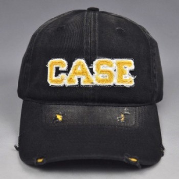 High quality distressed applique washed baseball cap