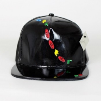 Sombrero de cuero bordado logo snapback con su propio logotipo