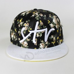 Custom fashion floral snapback cap hat for sale