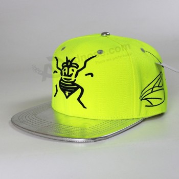 Vente de chapeau de snapback jaune de haute qualité faite sur commande