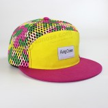 Chapeaux faits sur commande de snapback faits sur commande de 5 panneaux en gros