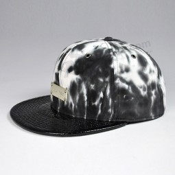 Sangle en cuir à bords plats en gros snapback chapeaux