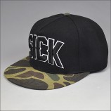 Chapeaux personnalisés camo flat peak chapeau snapback