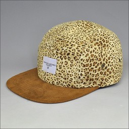 ファクトリーセールレオパードレザーストラップスナップバック帽子