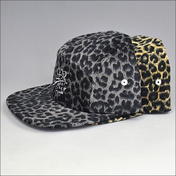 cheap wholesale leopard cowboy fedora flat brim hat