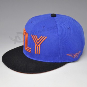 Multi-Cappello da ricamo blu con cappello a tesa alta qualità colore snapback