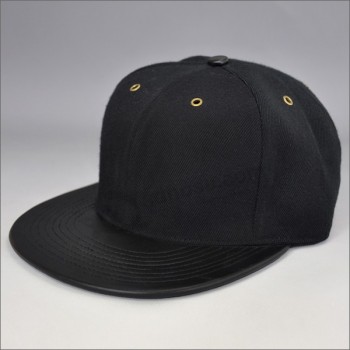 Alta qualidade moda simples snapback preto chapéus