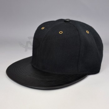 En cuir plat bill snapback casquettes en gros