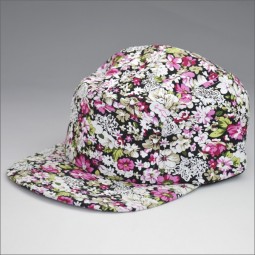 floral fabric blank 5 panel camp cap wholesale