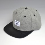 custom boys leather strap wool snapback hats