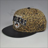 OEM animal printed embroidery snap back cap