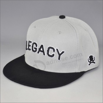 Snapback custom bordado logotipo chapéu design plano cap