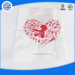 Benutzerdefinierte logo bedruckte plastiktüte mit gestanzte zum verkauf mit ihrem logo