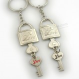 Wholesale cheap metal couple keyrings for custom