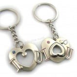 Wholesale custom cheap metal pair keychain for sale 