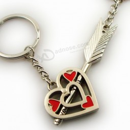 Promotional metal customized couple keyrings for custom