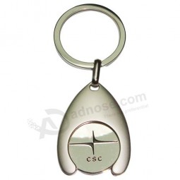 Metal coin holder keychain with custom logo for sale