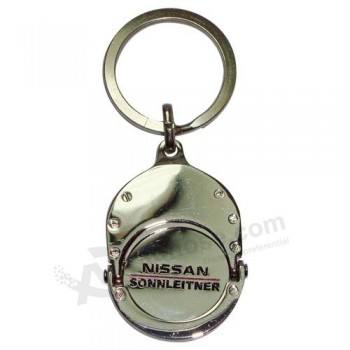 Fashion coin holder metal keychain coin with custom logo for sale